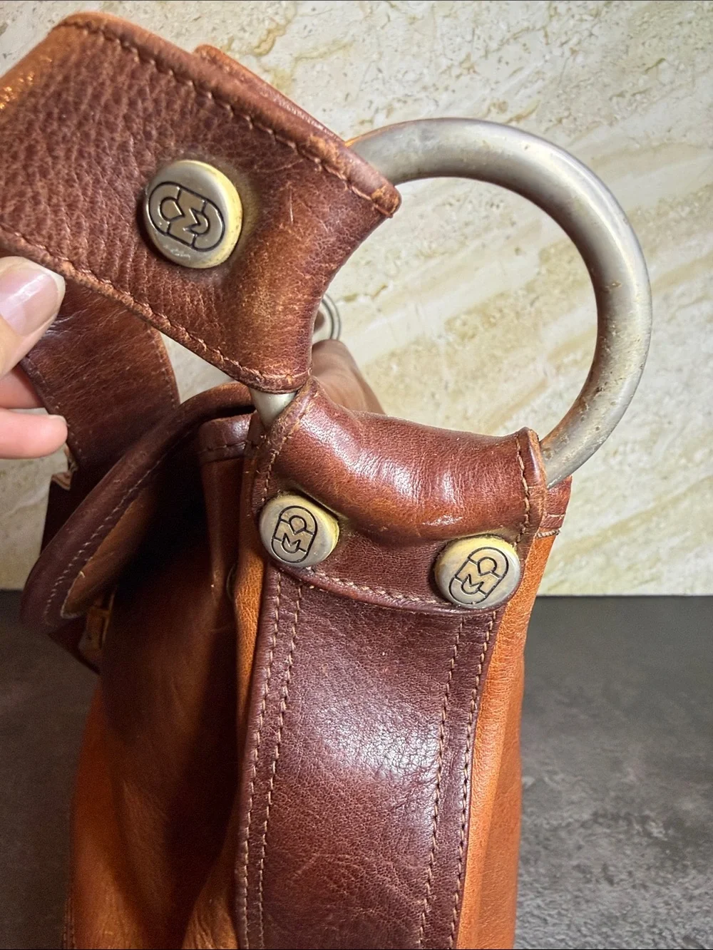 Marino Orlandi Vintage Italian Leather Messenger Shoulder Bag Brown Made Italy